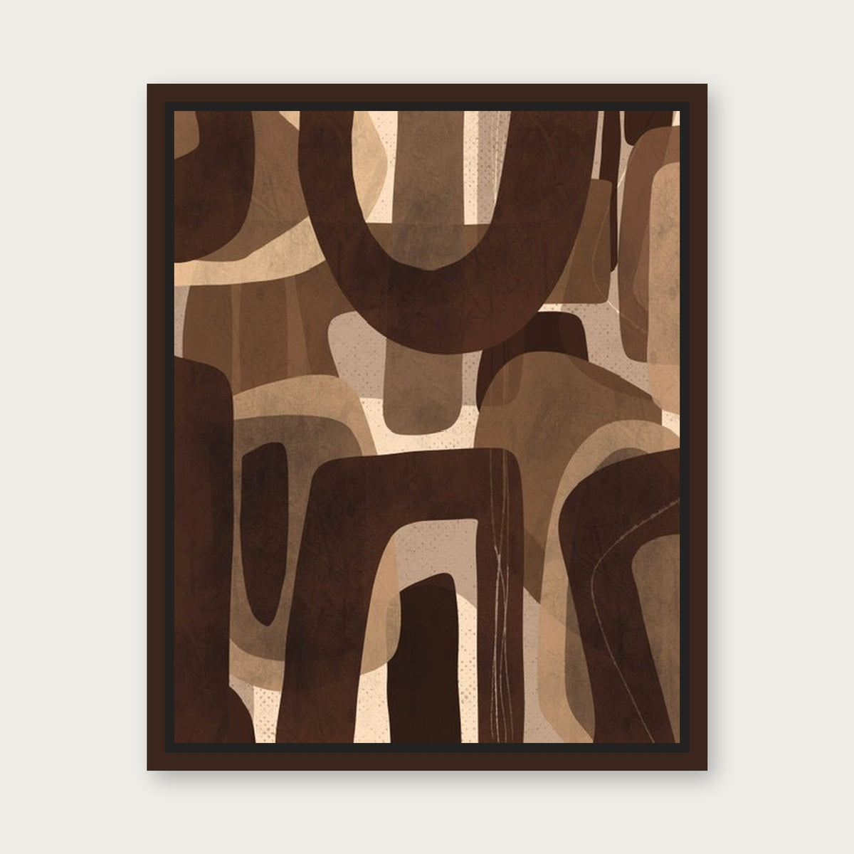 Chocolate Paths Floating Frame Canvas - Espresso floating frame