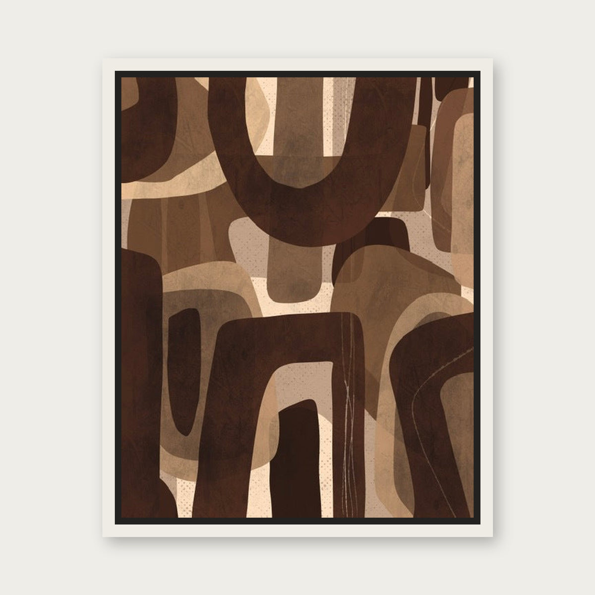 Chocolate Paths Floating Frame Canvas - White floating frame