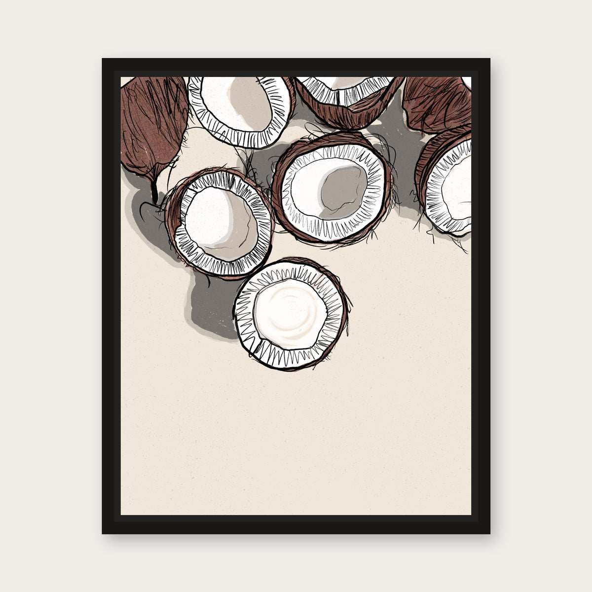 Coco 1 Floating Frame Canvas - Black floating frame