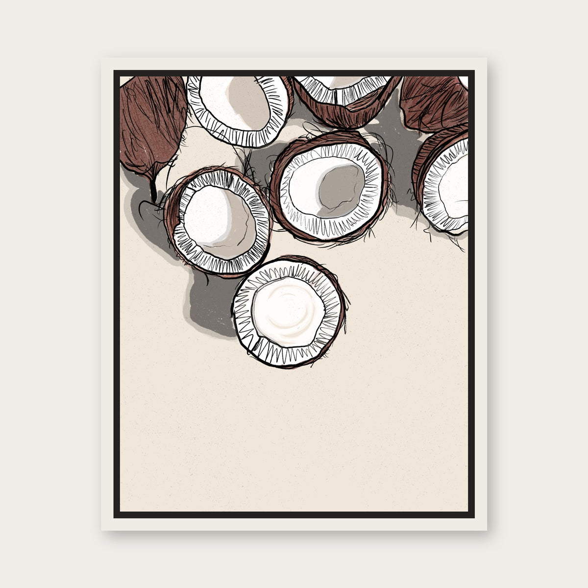 Coco 1 Floating Frame Canvas - White floating frame