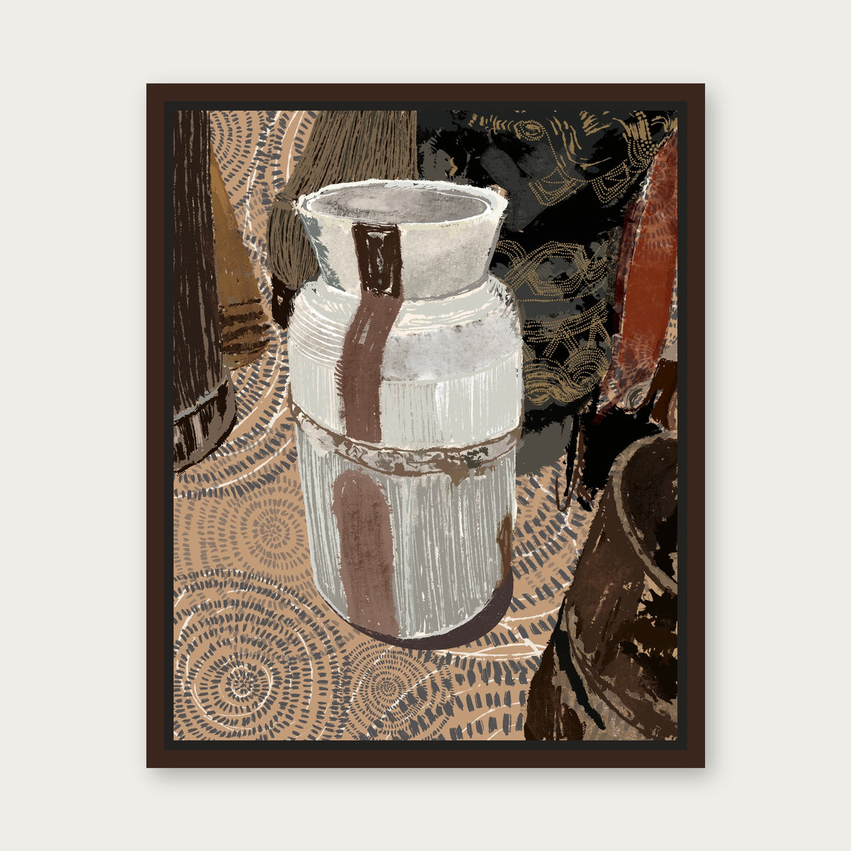 Collective Floating Frame Canvas - Espresso floating frame
