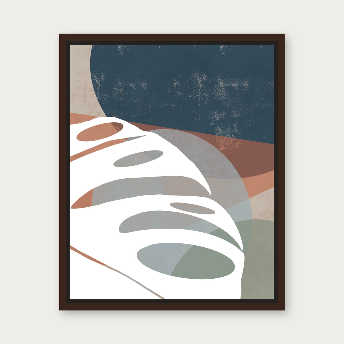Copy Of Kaleidoscope Floating Frame Canvas - Espresso floating frame
