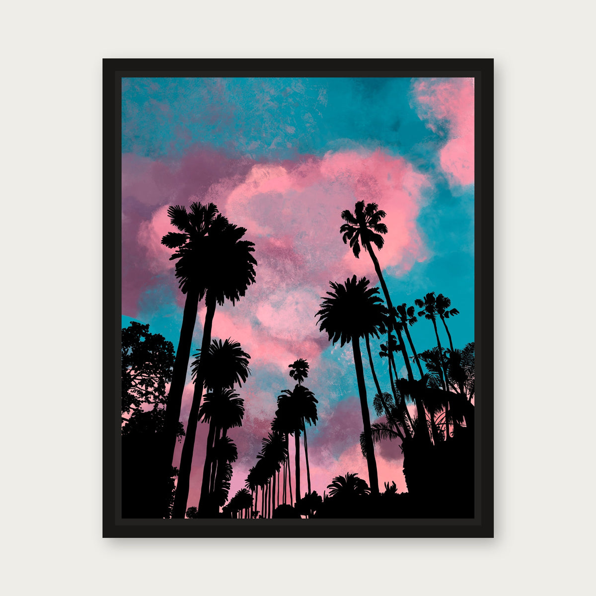 Cotton Candy Floating Frame Canvas - Black floating frame