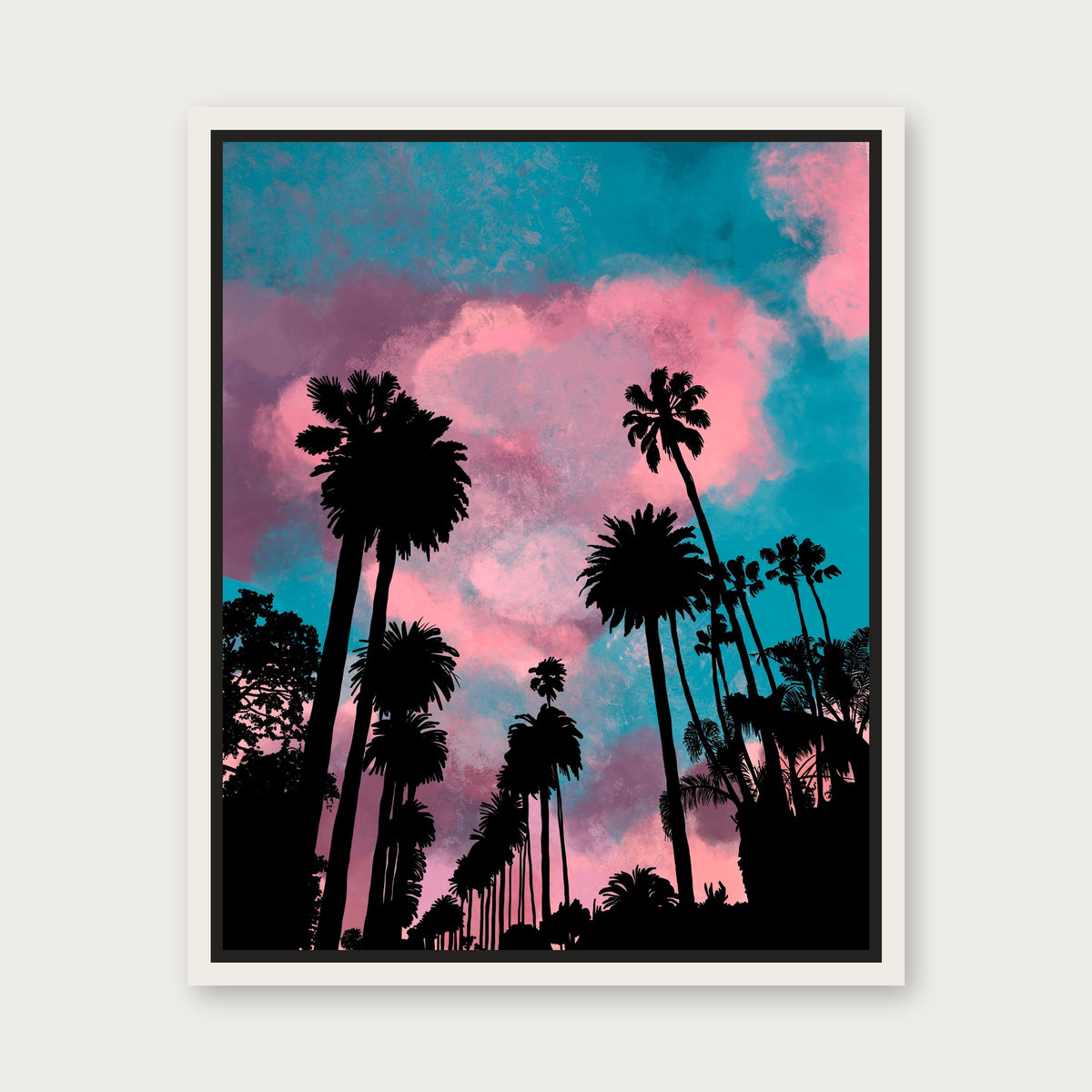 Cotton Candy Floating Frame Canvas - White floating frame