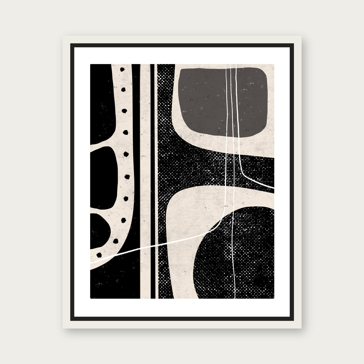 Courageous B W Floating Frame Canvas - White floating frame