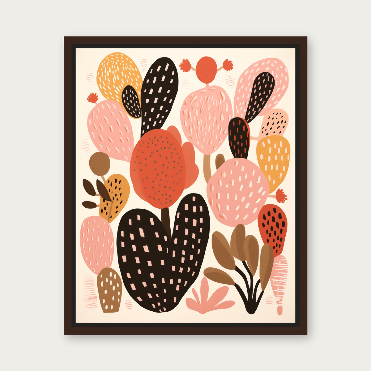 Courtney Floating Frame Canvas - Espresso floating frame