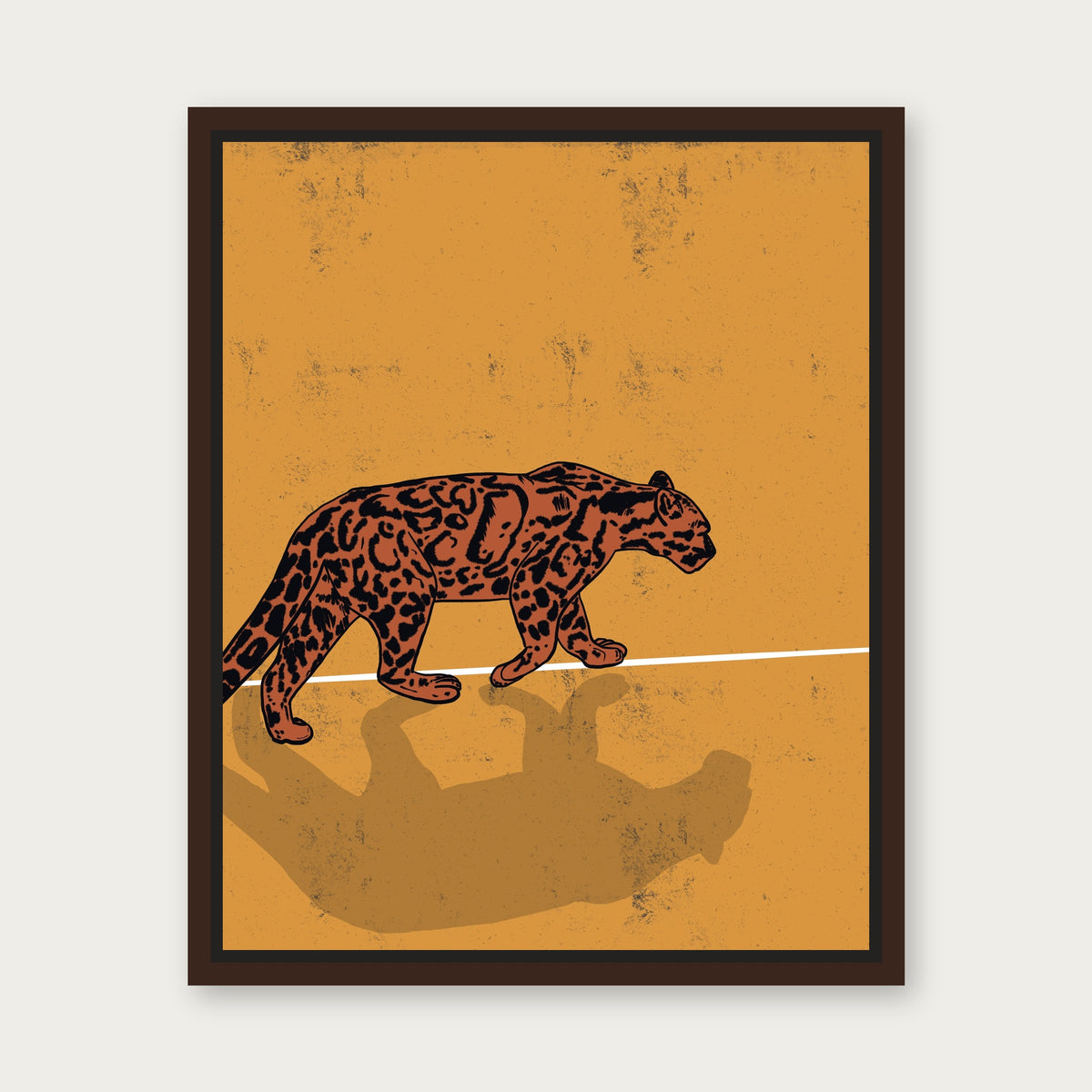 Crossing Guard Floating Frame Canvas - Espresso floating frame
