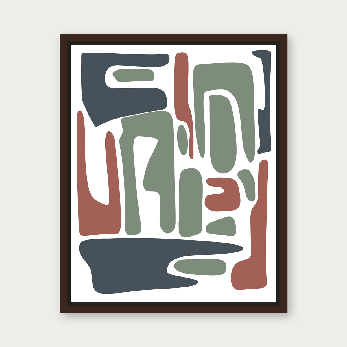 Crowdsurfing Floating Frame Canvas - Espresso floating frame