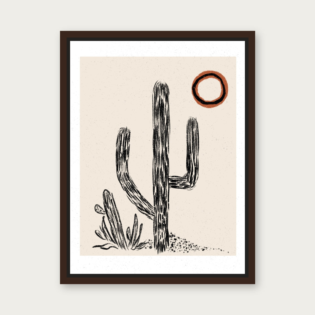 Deeply Rooted Floating Frame Canvas - Espresso floating frame