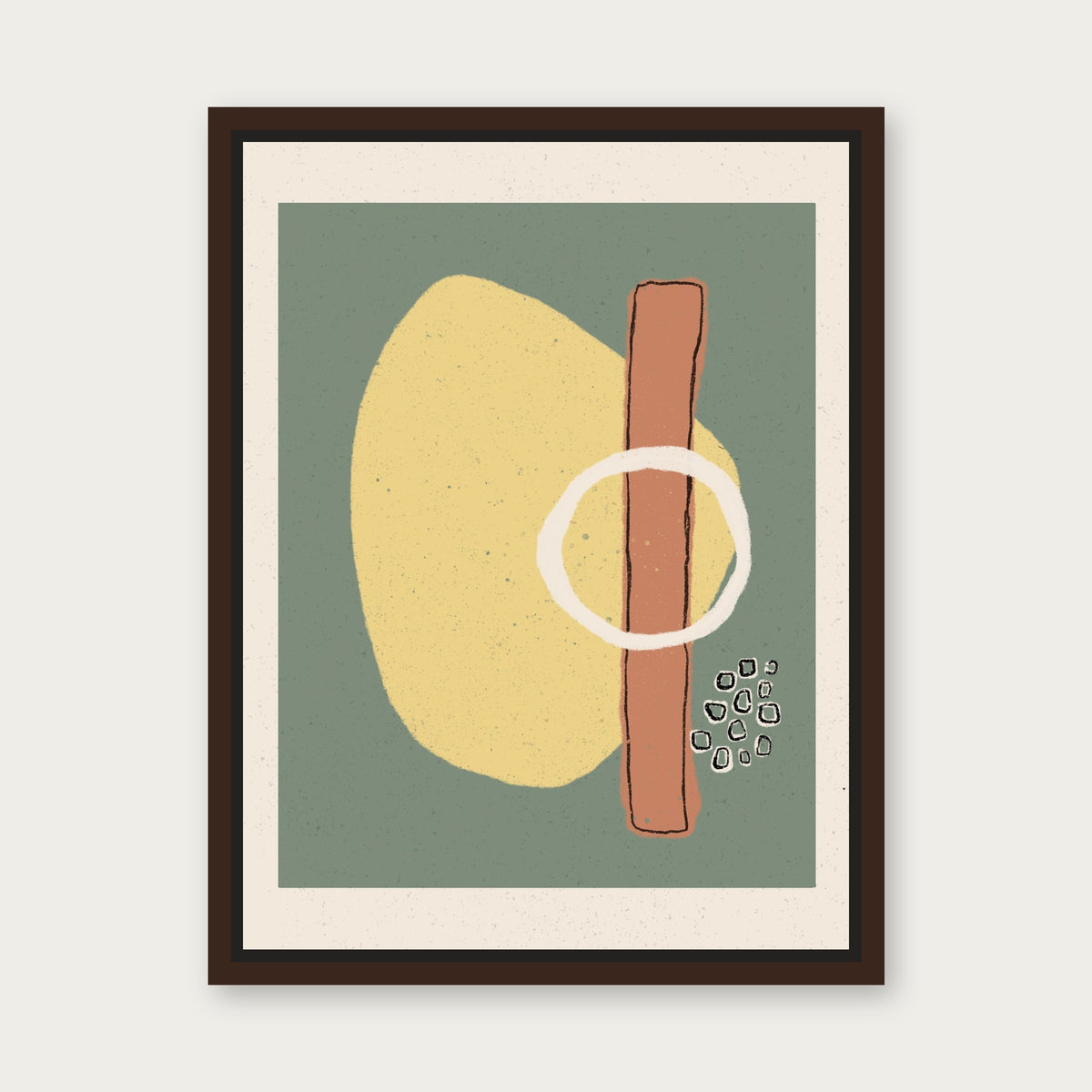 Desafinado 1 Floating Frame Canvas - Espresso floating frame