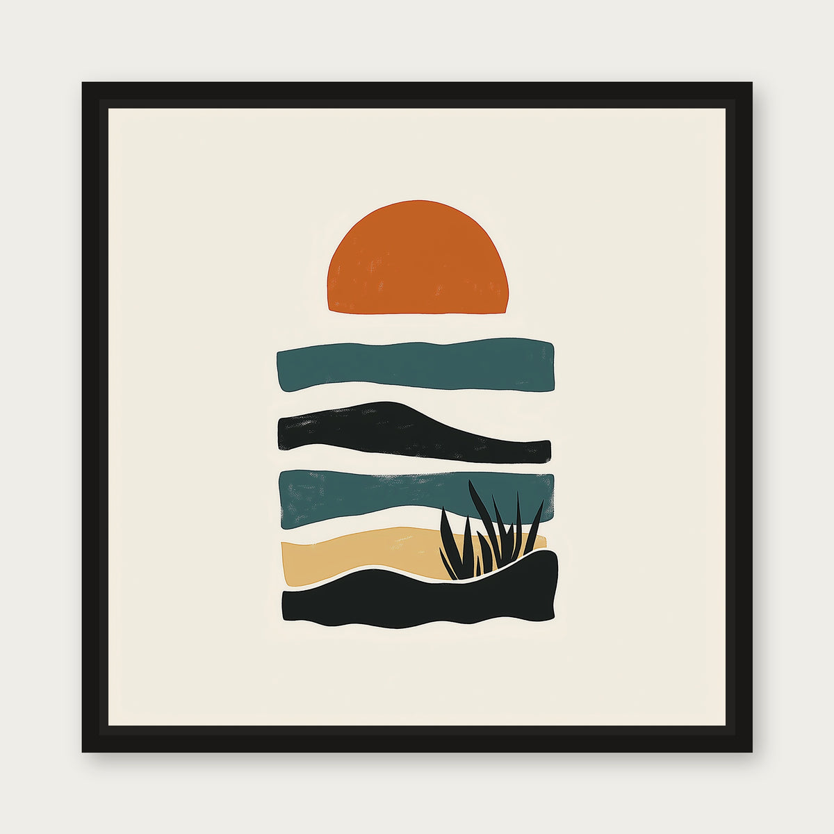 Desert Crest Framed Floating Frame Canvas - Black floating frame