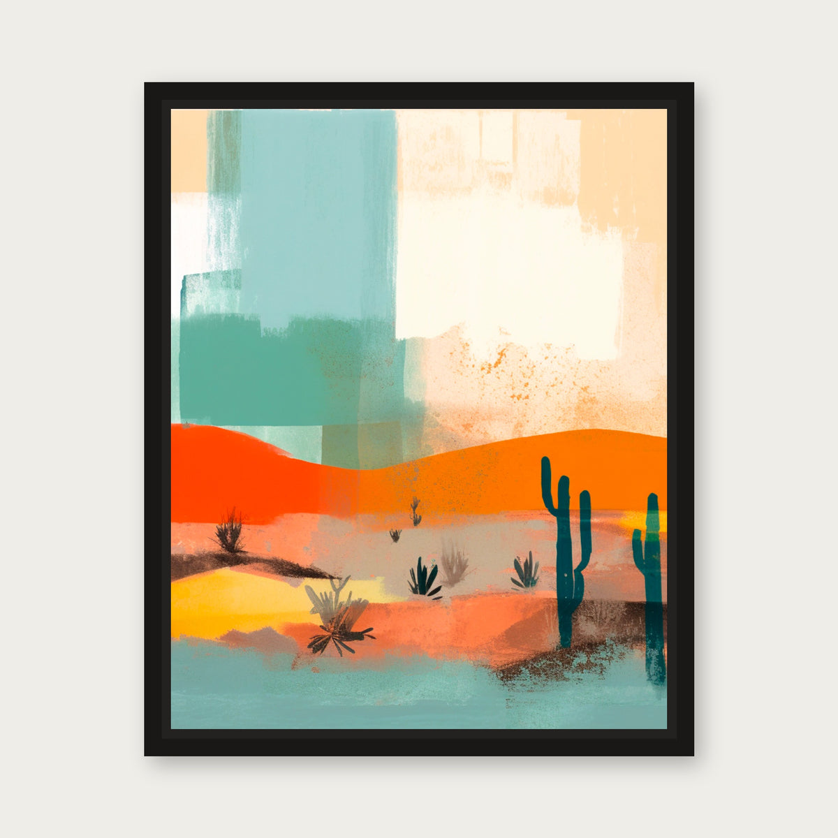 Desert Smile Floating Frame Canvas - Black floating frame