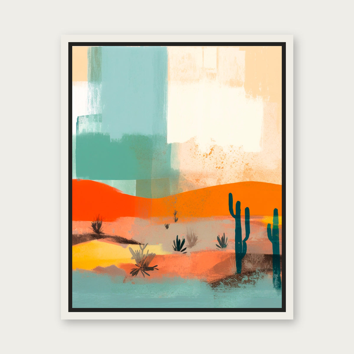 Desert Smile Floating Frame Canvas - White floating frame