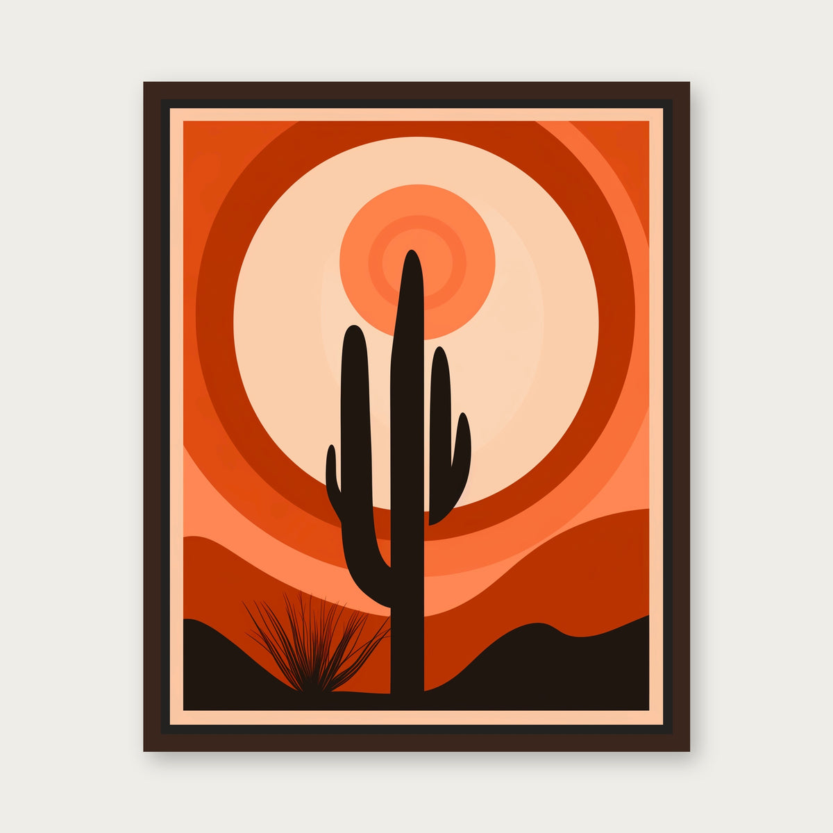 Desert Solitude Floating Frame Canvas - Espresso floating frame