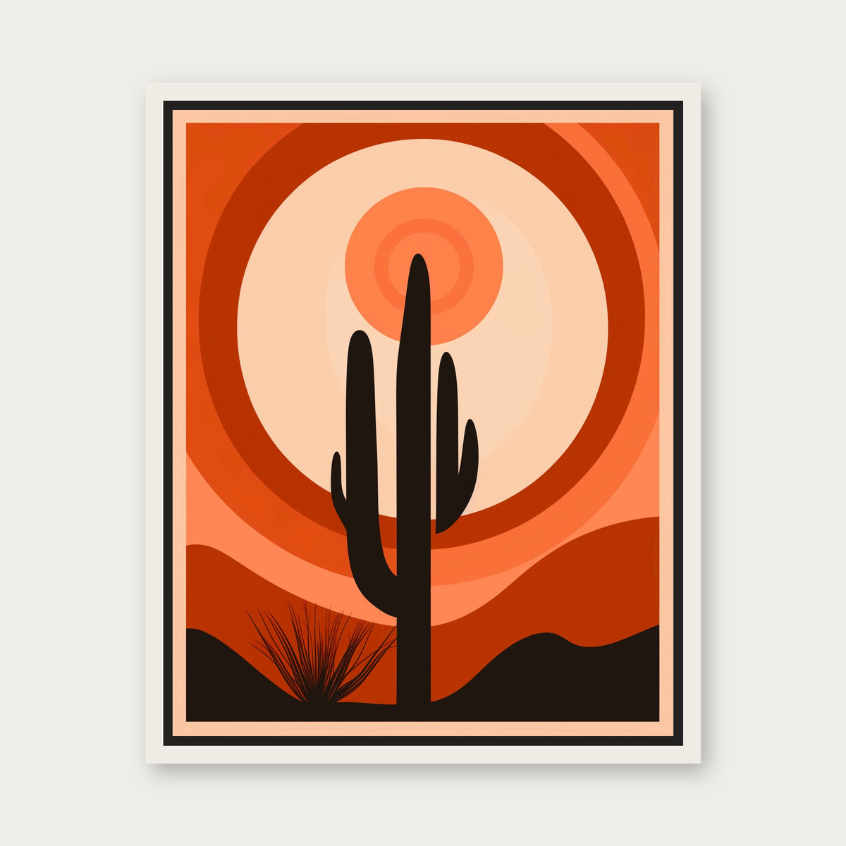 Desert Solitude Floating Frame Canvas - White floating frame