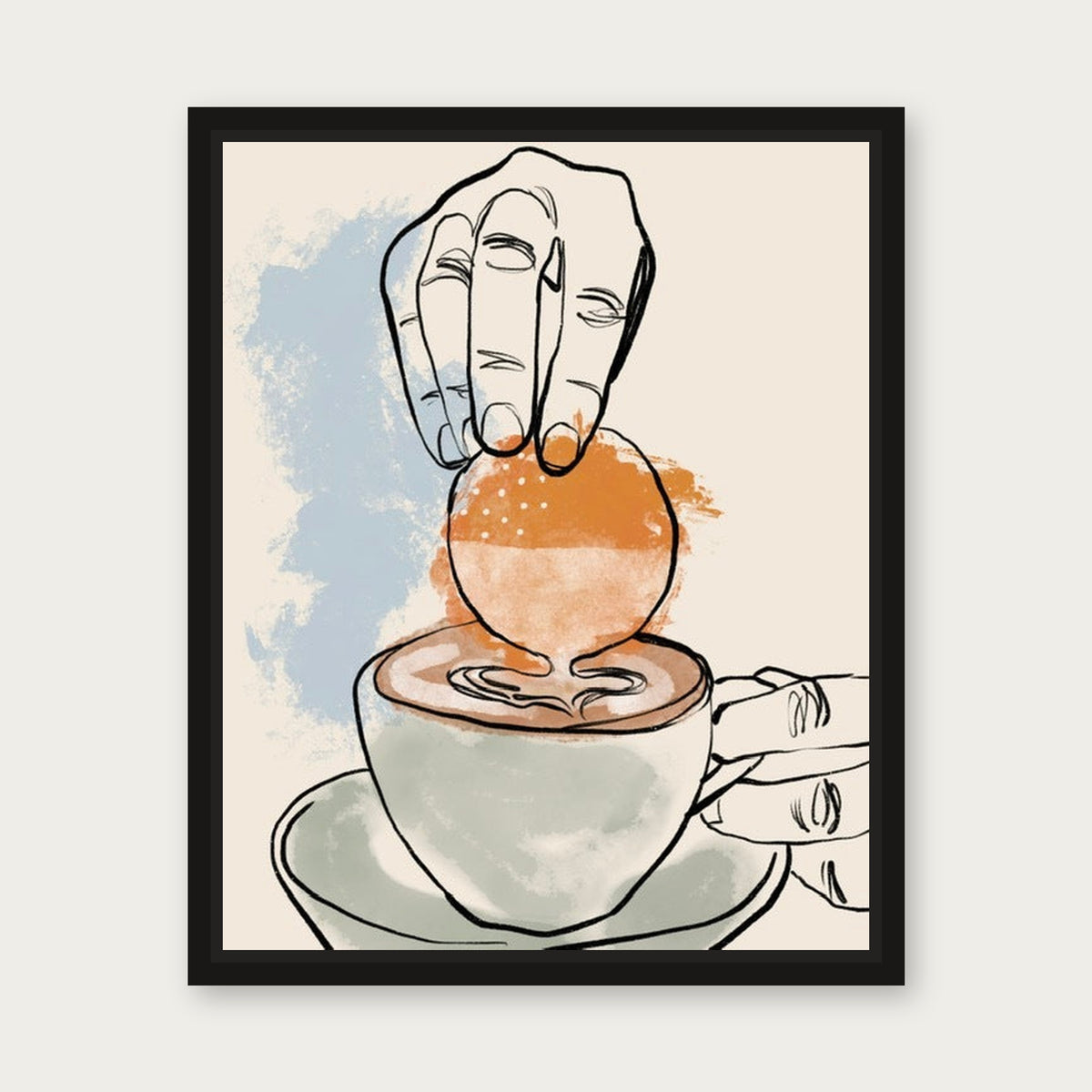 Dip Floating Frame Canvas - Black floating frame