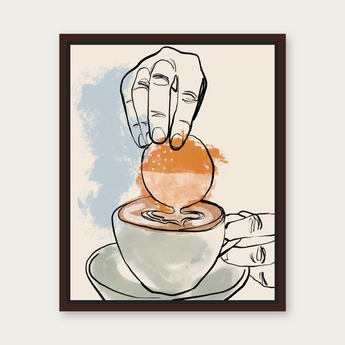 Dip Floating Frame Canvas - Espresso floating frame