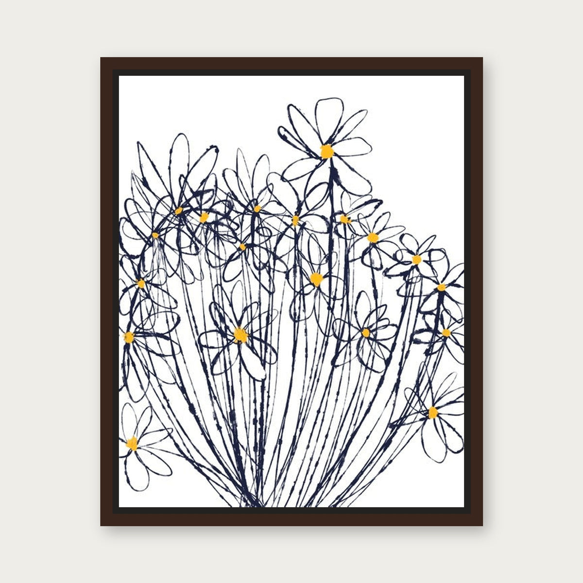 Dolly Floating Frame Canvas - Espresso floating frame