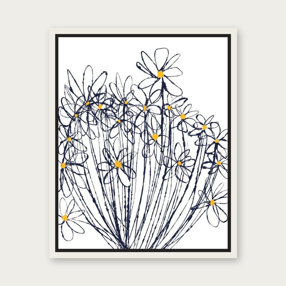 Dolly Floating Frame Canvas - White floating frame