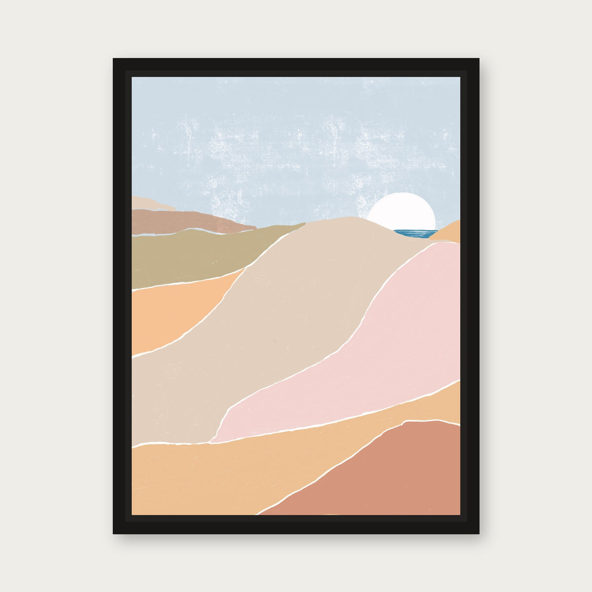 Dune Floating Frame Canvas - Black floating frame
