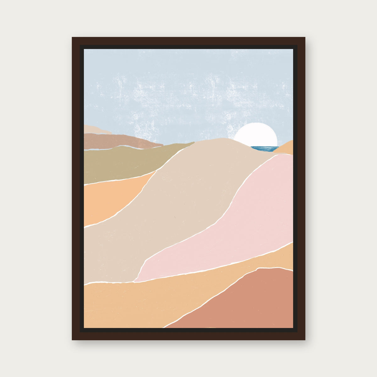 Dune Floating Frame Canvas - Espresso floating frame