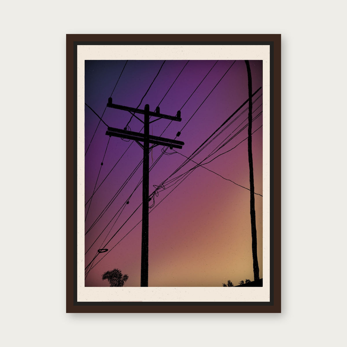 Electric Avenue 1 Floating Frame Canvas - Espresso floating frame