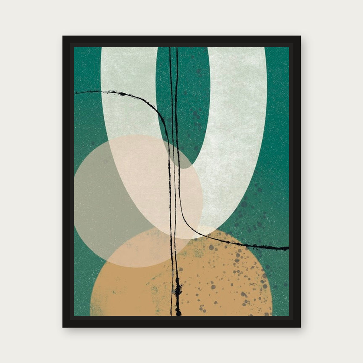 Emerald Carbon Floating Frame Canvas - Black floating frame