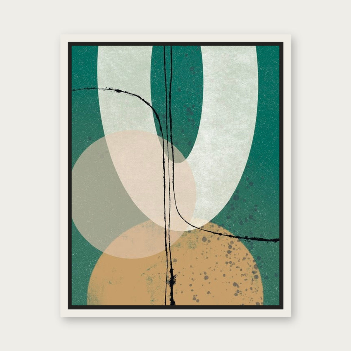 Emerald Carbon Floating Frame Canvas - White floating frame