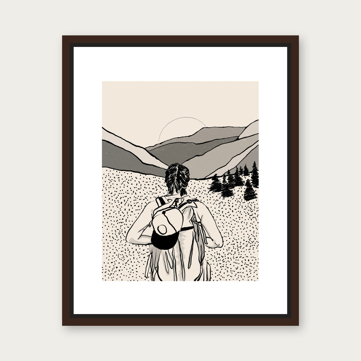 Explorer Floating Frame Canvas - Espresso floating frame
