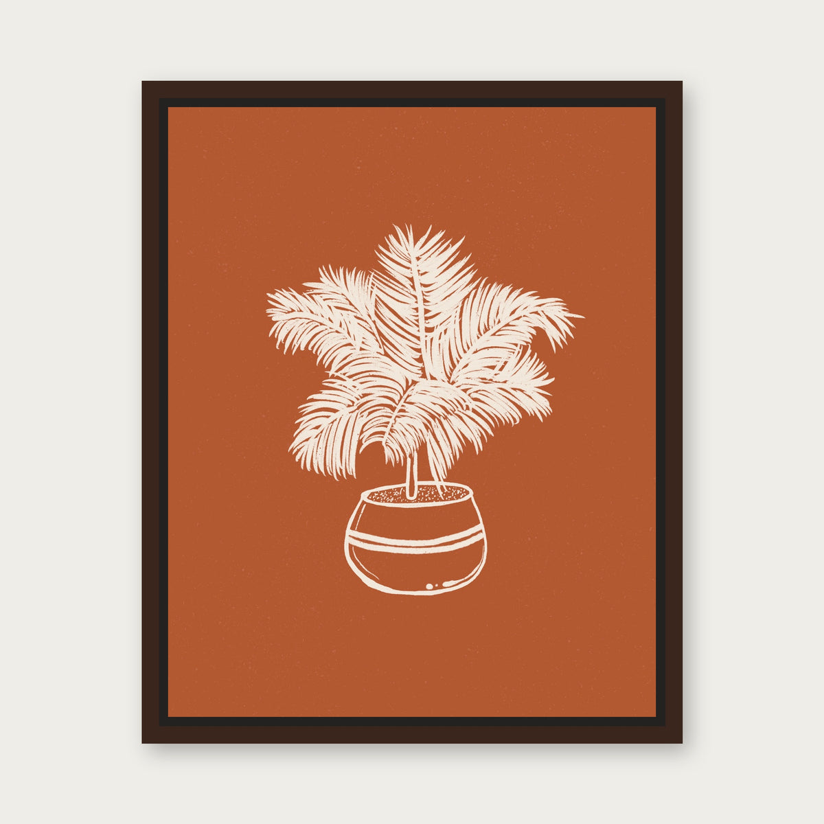 Flourish 1 Floating Frame Canvas - Espresso floating frame