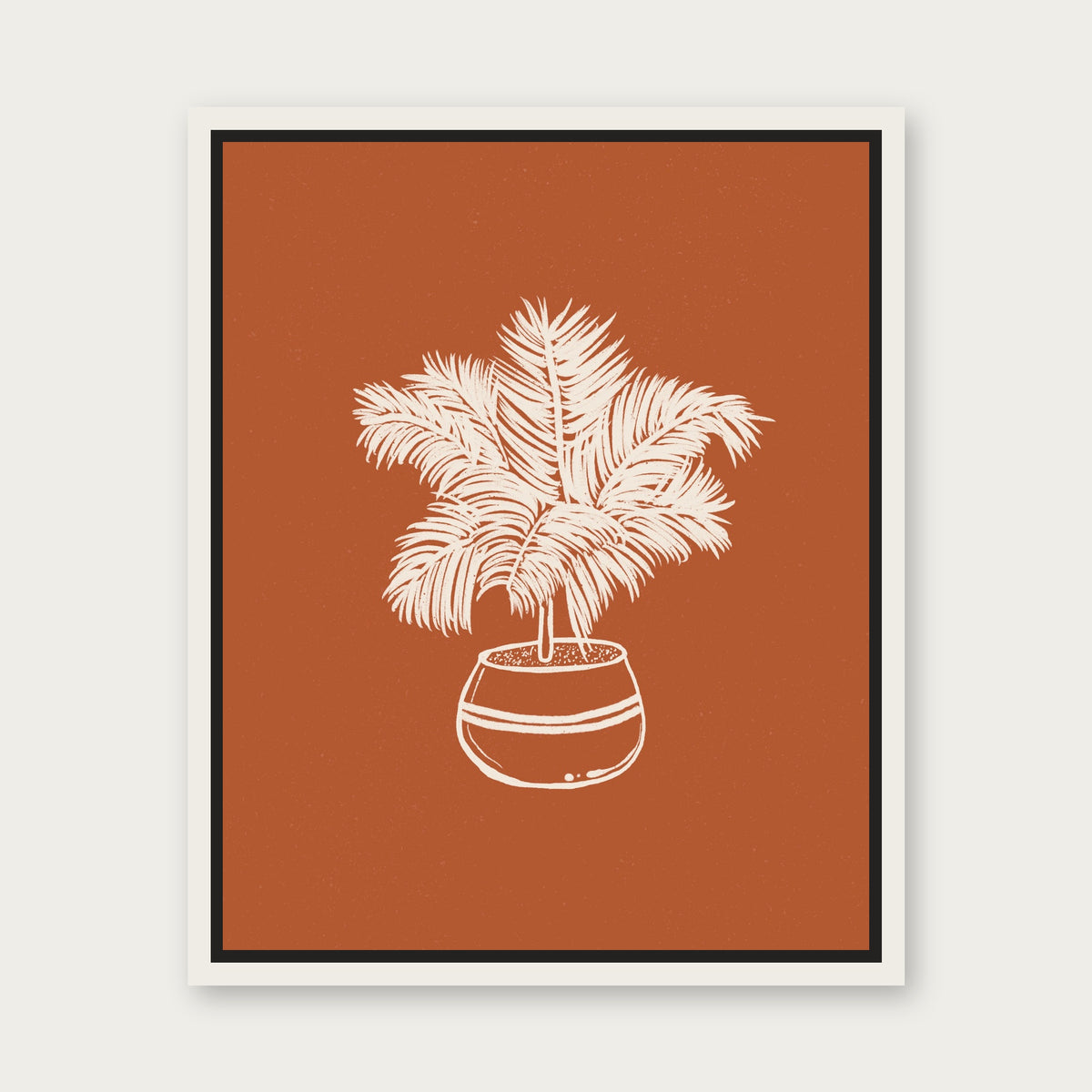 Flourish 1 Floating Frame Canvas - White floating frame