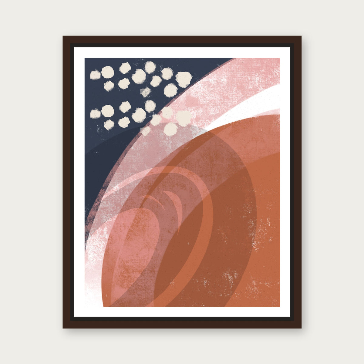 Fluidity 1 Floating Frame Canvas - Espresso floating frame