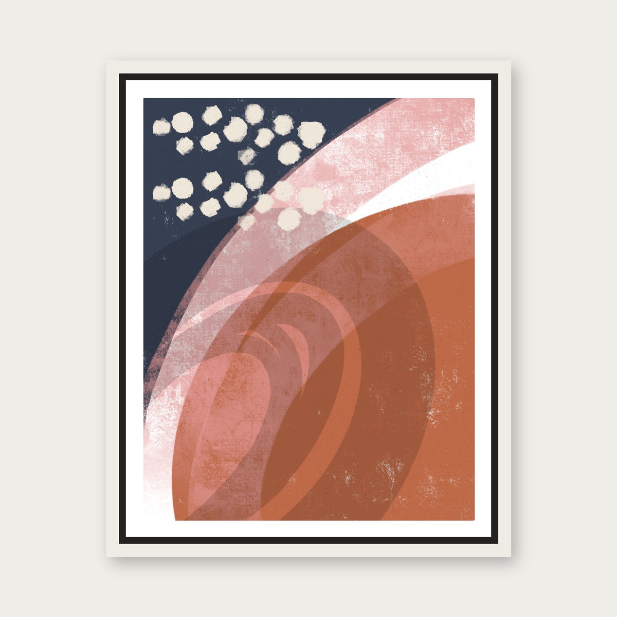 Fluidity 1 Floating Frame Canvas - White floating frame