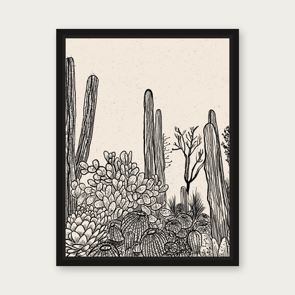 Gathered Together 2 Floating Frame Canvas - Black floating frame