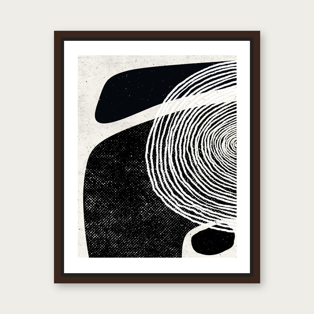 Generous B W Floating Frame Canvas - Espresso floating frame