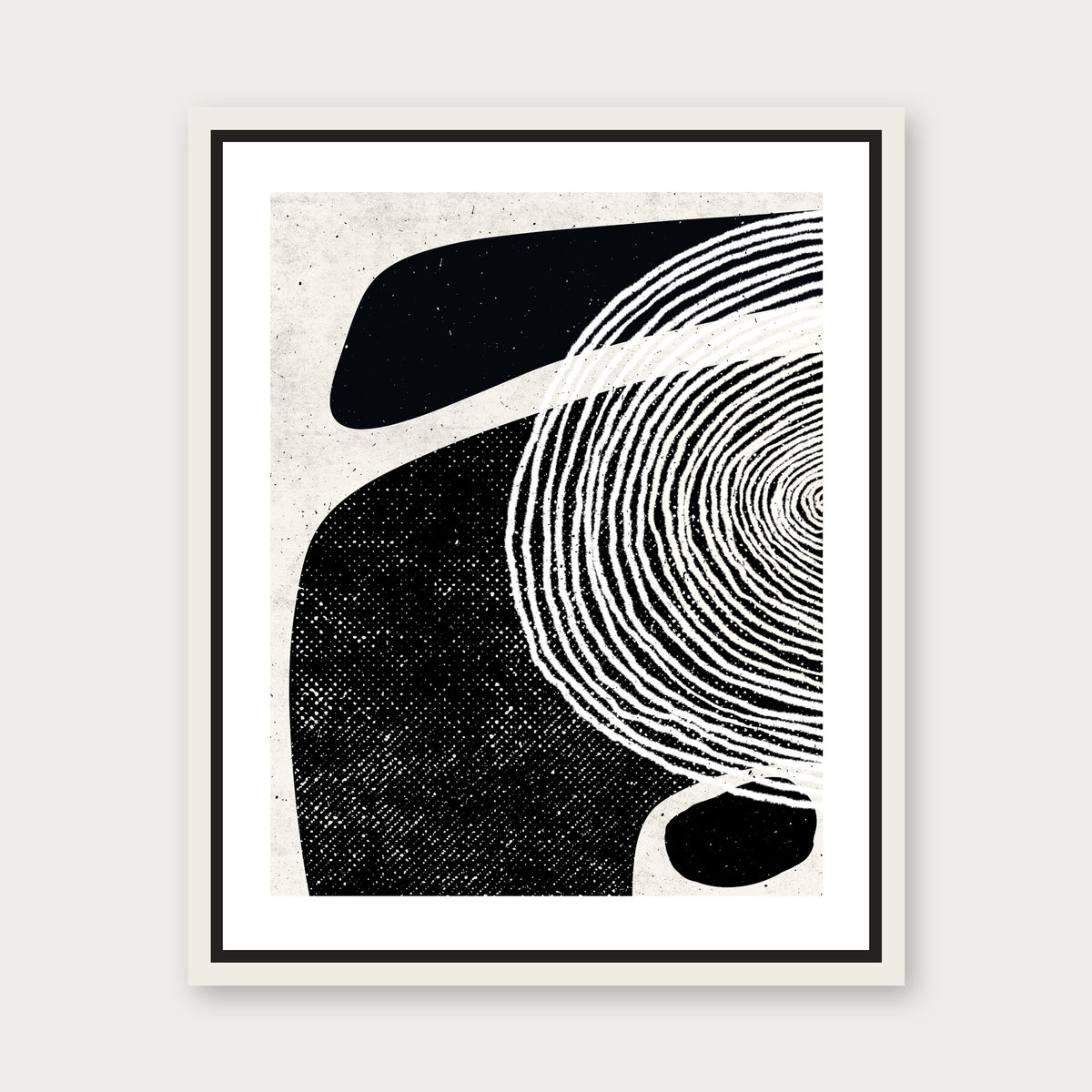 Generous B W Floating Frame Canvas - White floating frame