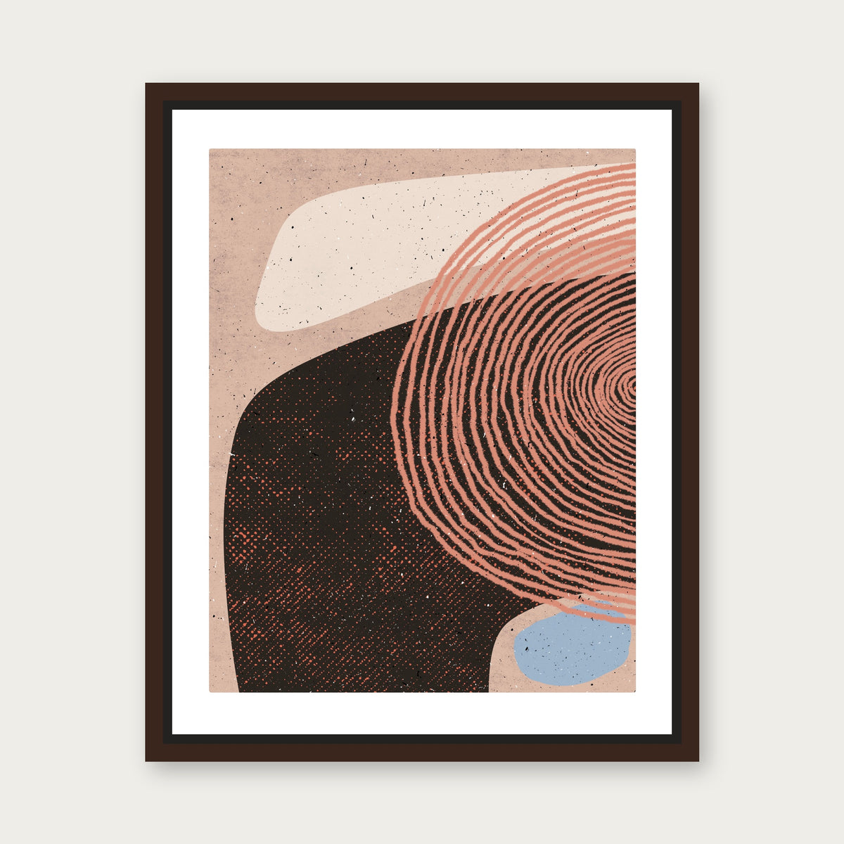 Generous Floating Frame Canvas - Espresso floating frame