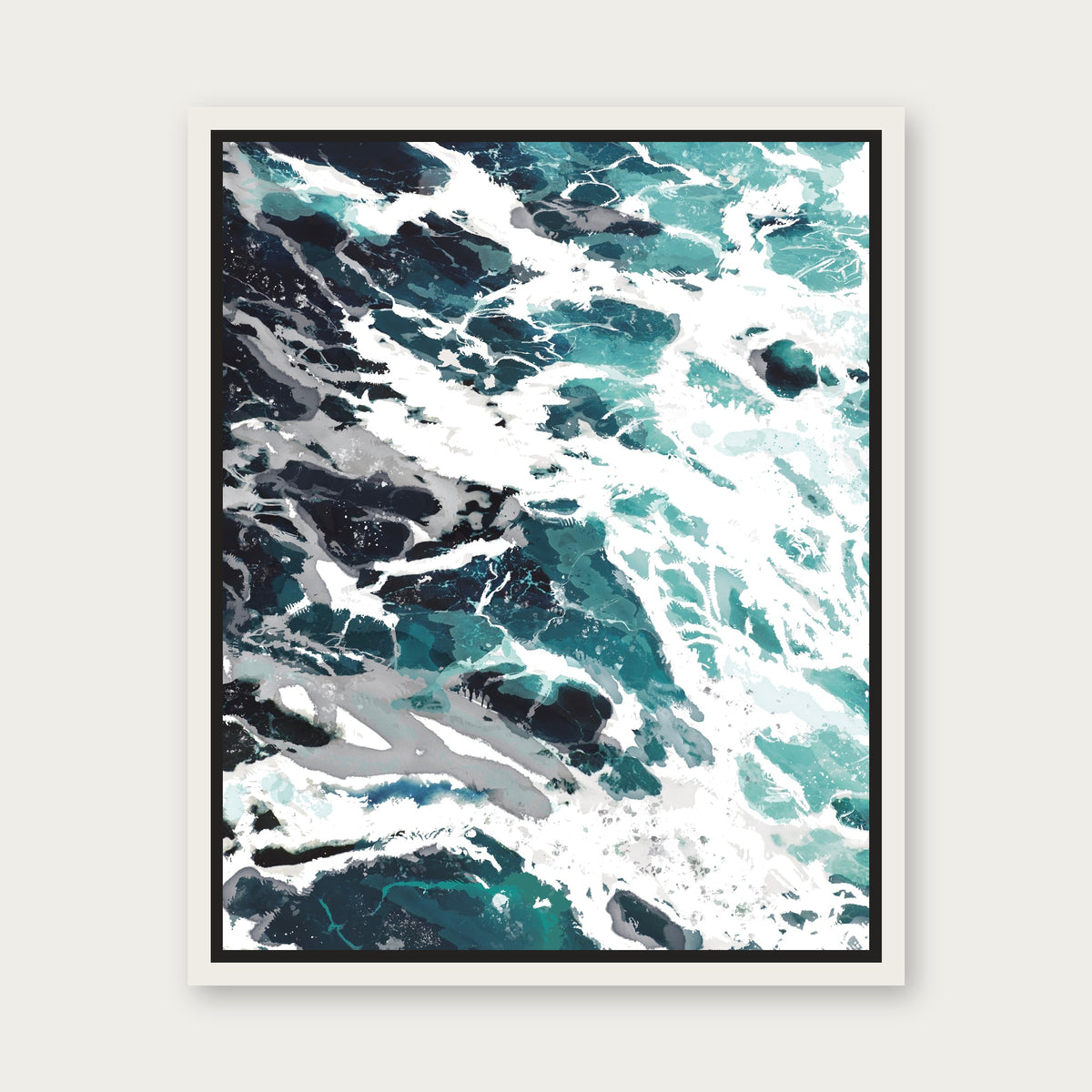 Gentle Seas Floating Frame Canvas - White floating frame