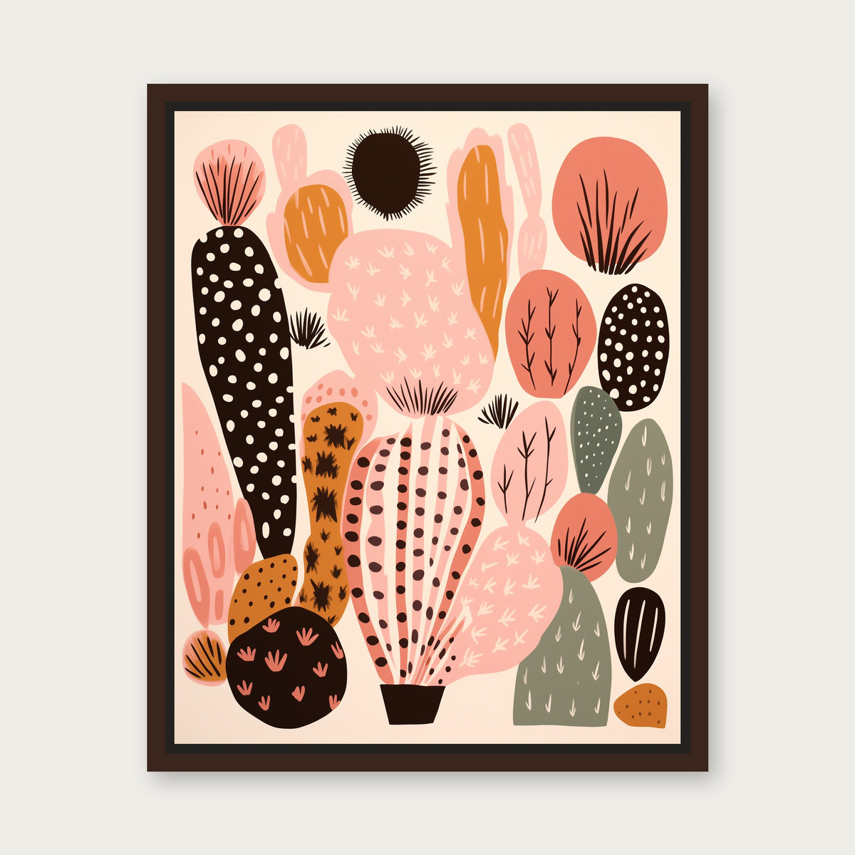 Geoff Floating Frame Canvas - Espresso floating frame