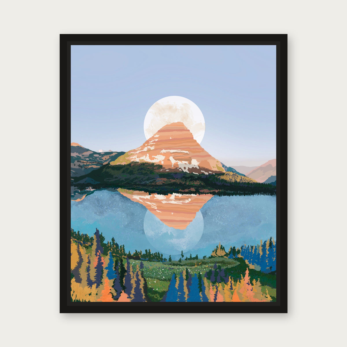 Glacier National Park Floating Frame Canvas - Black floating frame