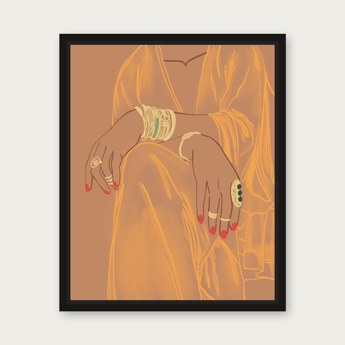 Glory Be Floating Frame Canvas - Black floating frame
