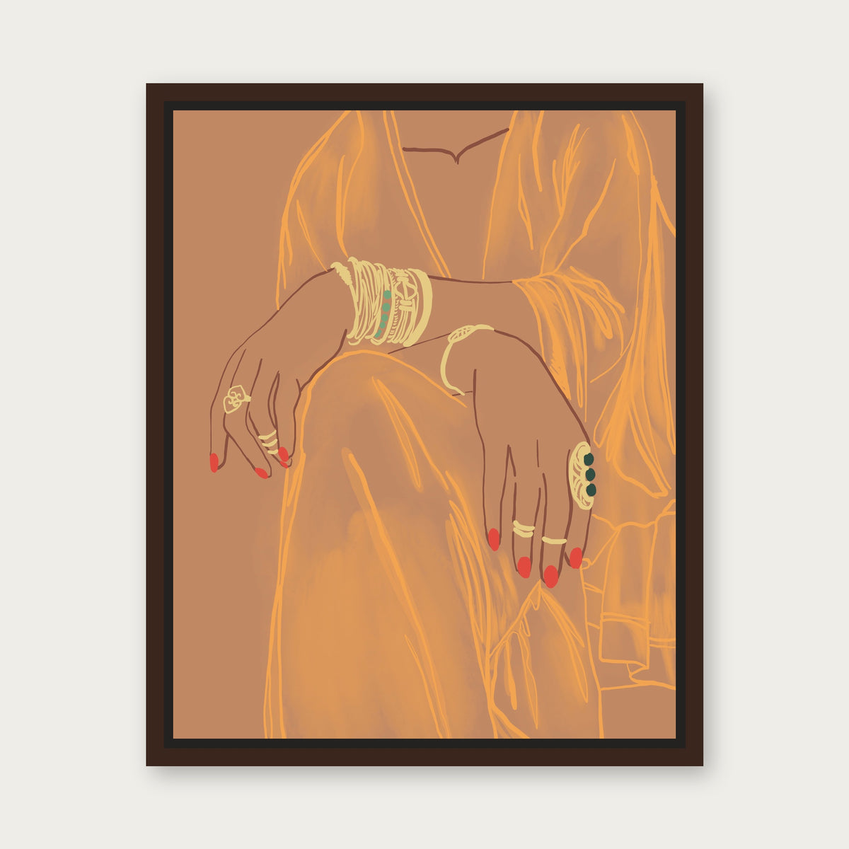 Glory Be Floating Frame Canvas - Espresso floating frame