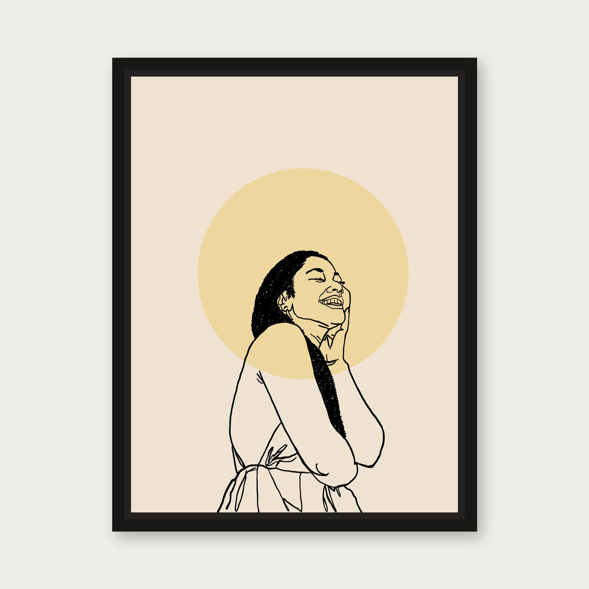 Golden Lady 1 Floating Frame Canvas - Black floating frame