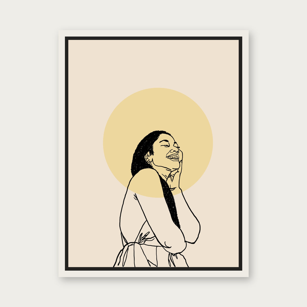 Golden Lady 1 Floating Frame Canvas - White floating frame