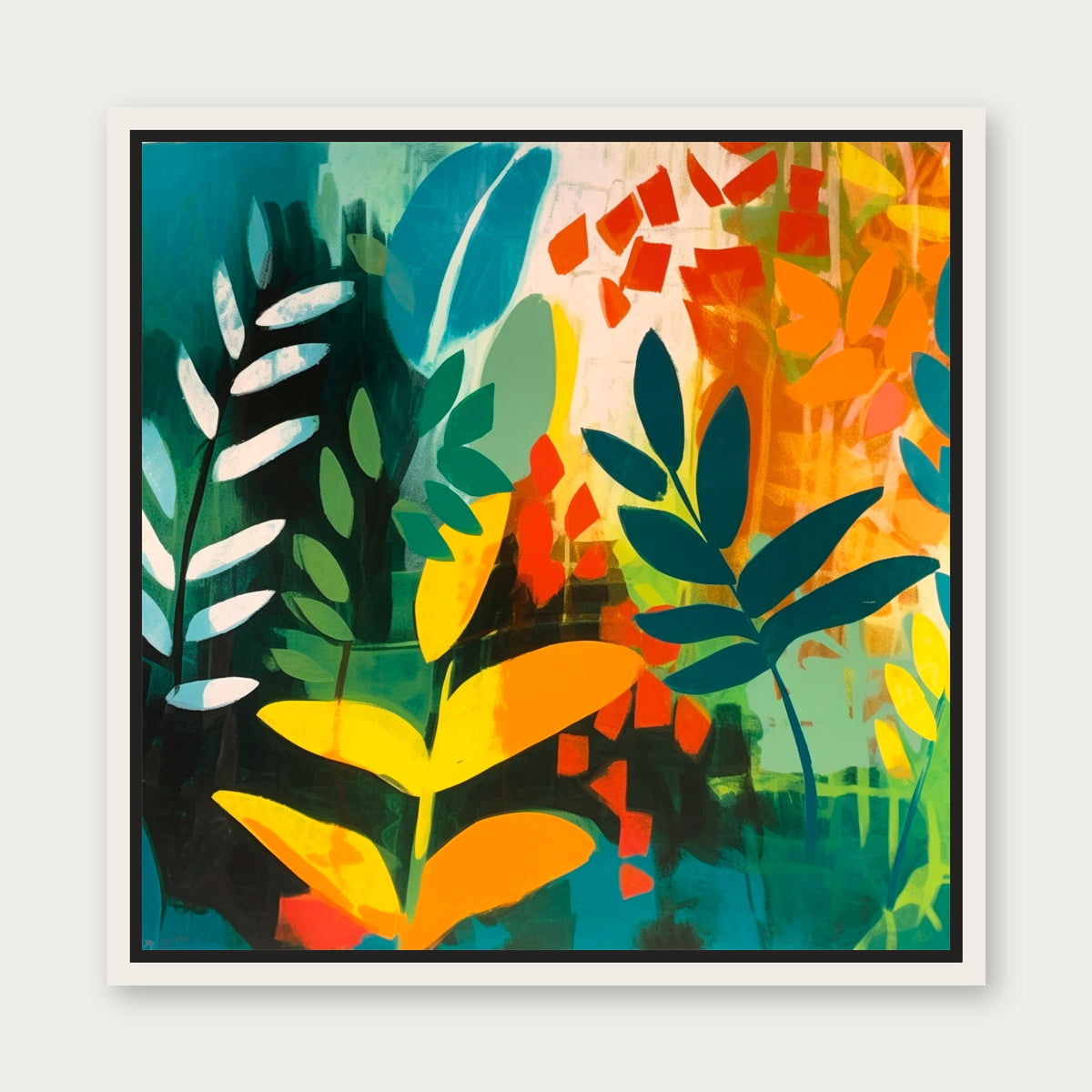 Gondwana Floating Frame Canvas - White floating frame