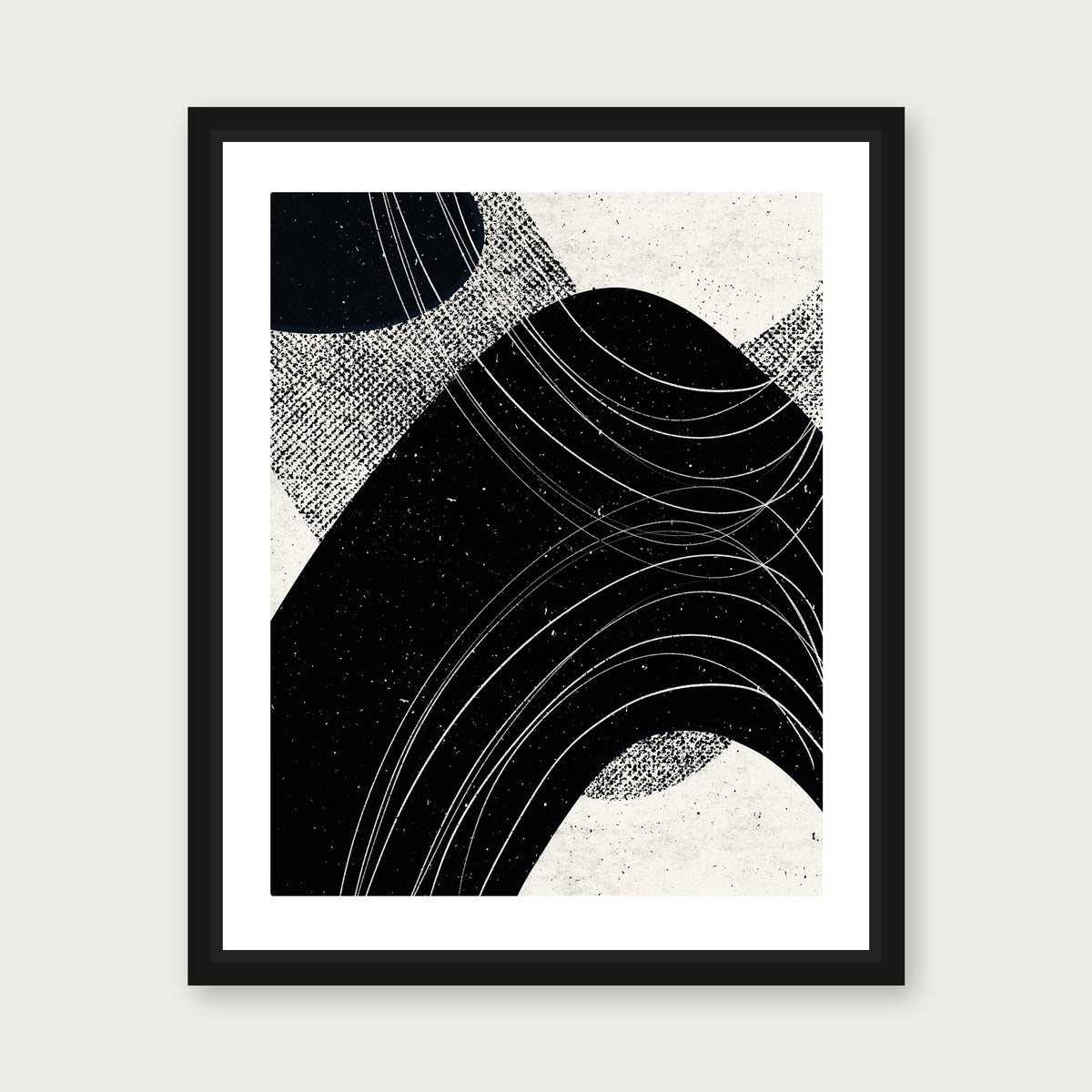 Graceful B W Floating Frame Canvas - Black floating frame