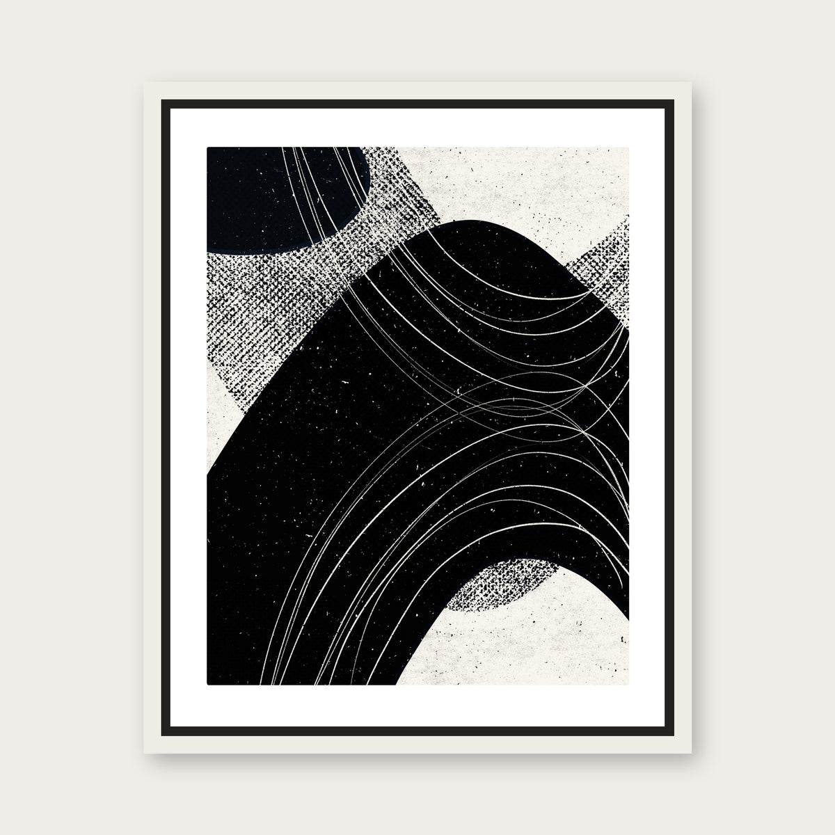 Graceful B W Floating Frame Canvas - White floating frame