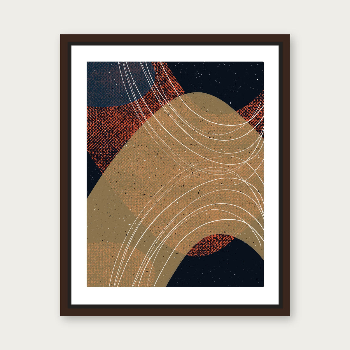 Graceful Floating Frame Canvas - Espresso floating frame