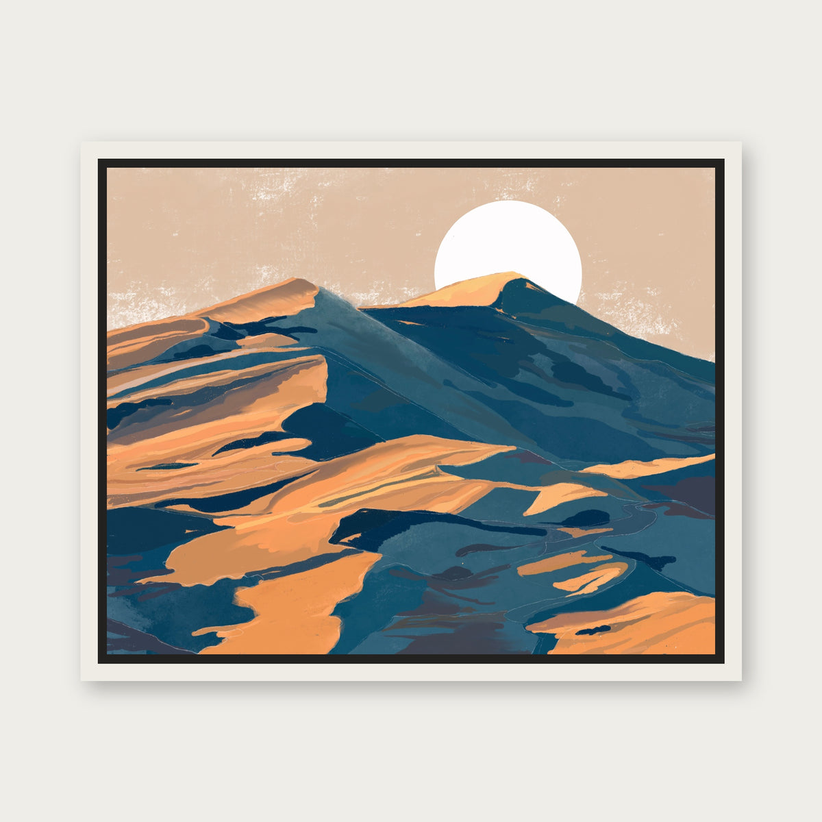 Great Sand Dunes National Park Floating Frame Canvas - White floating frame
