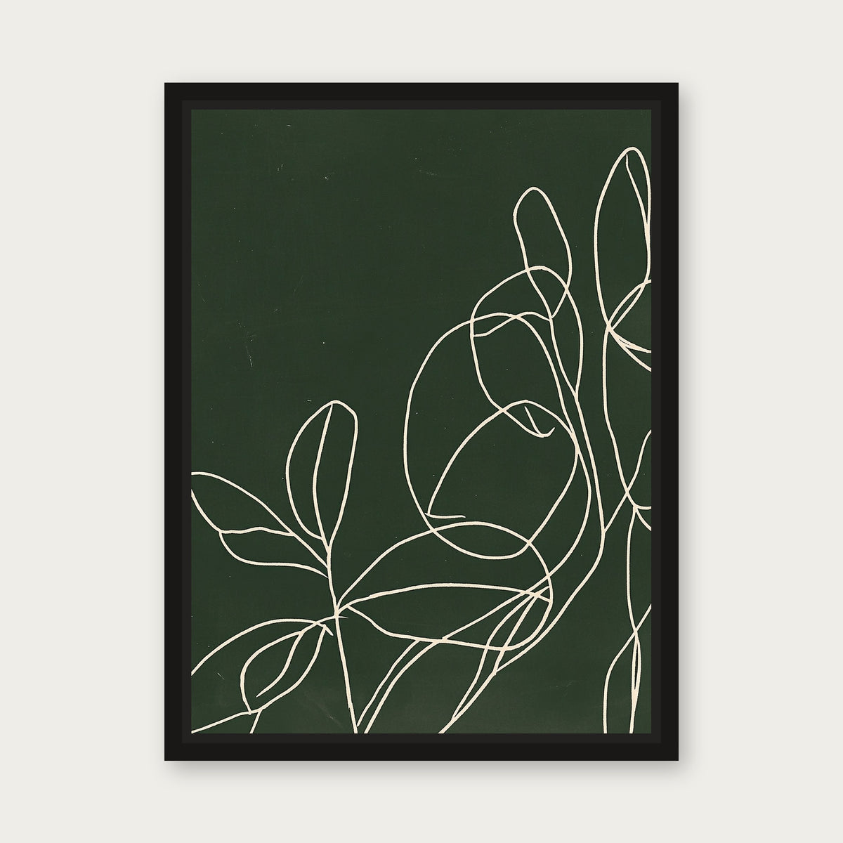 Green Reach Framed Floating Frame Canvas - Black floating frame